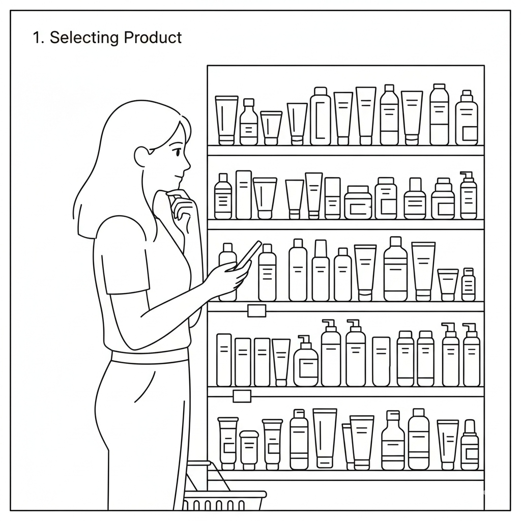 Customer selecting a product